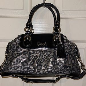 Coach small leopard satchel